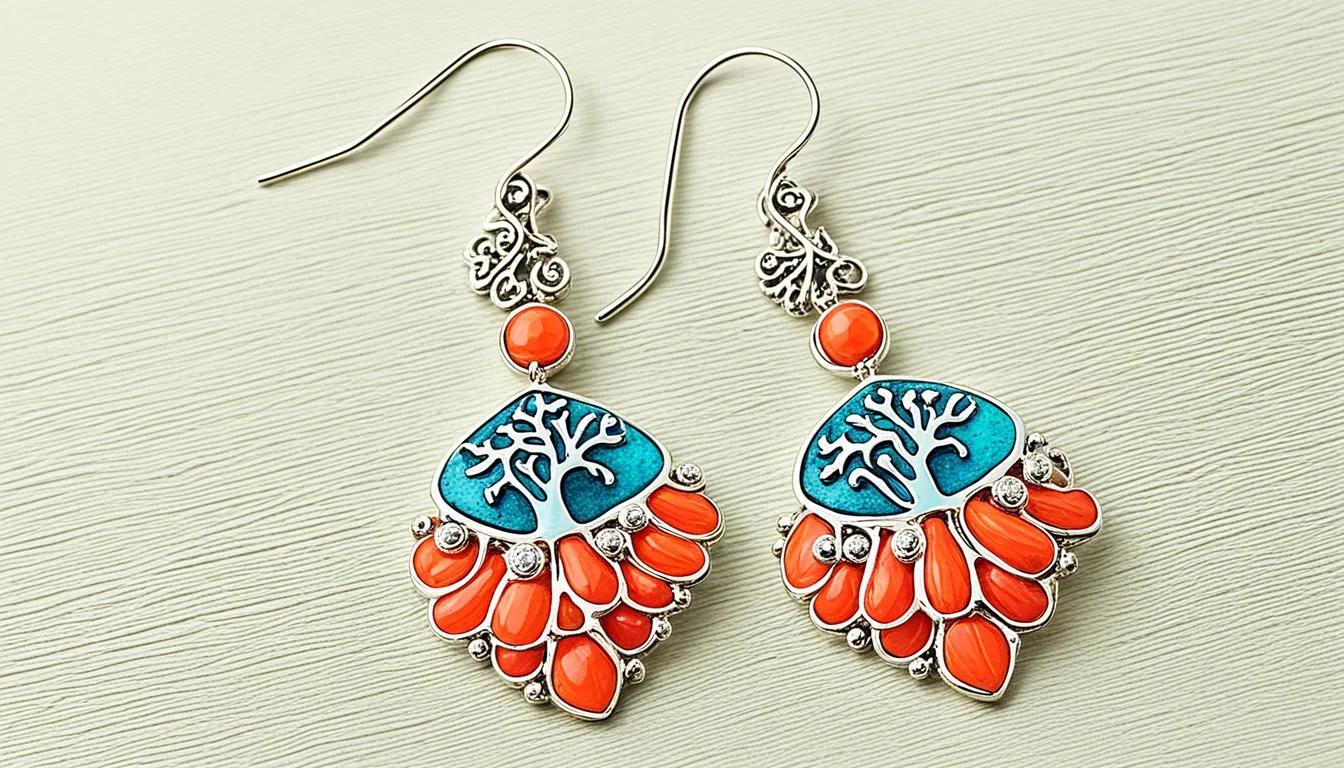 coral chandelier earrings