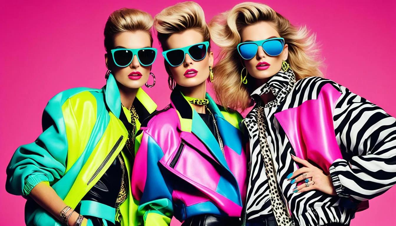 neon colors in 80s fashion outfits